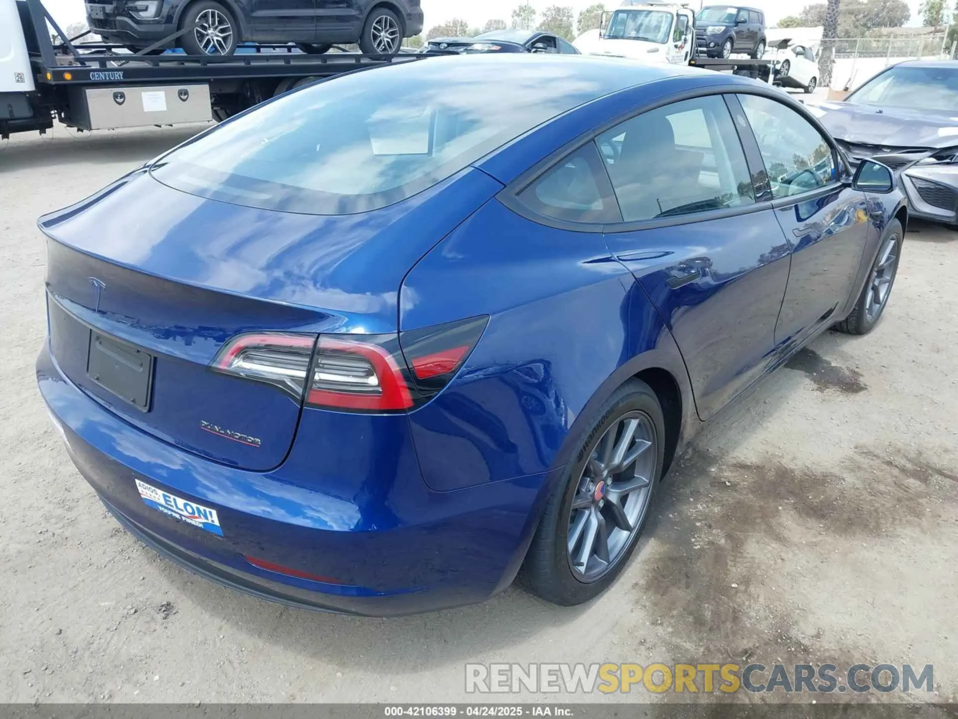 4 fotografías del automóvil dañado 5YJ3E1EB1PF667685 TESLA MODEL 3 2023