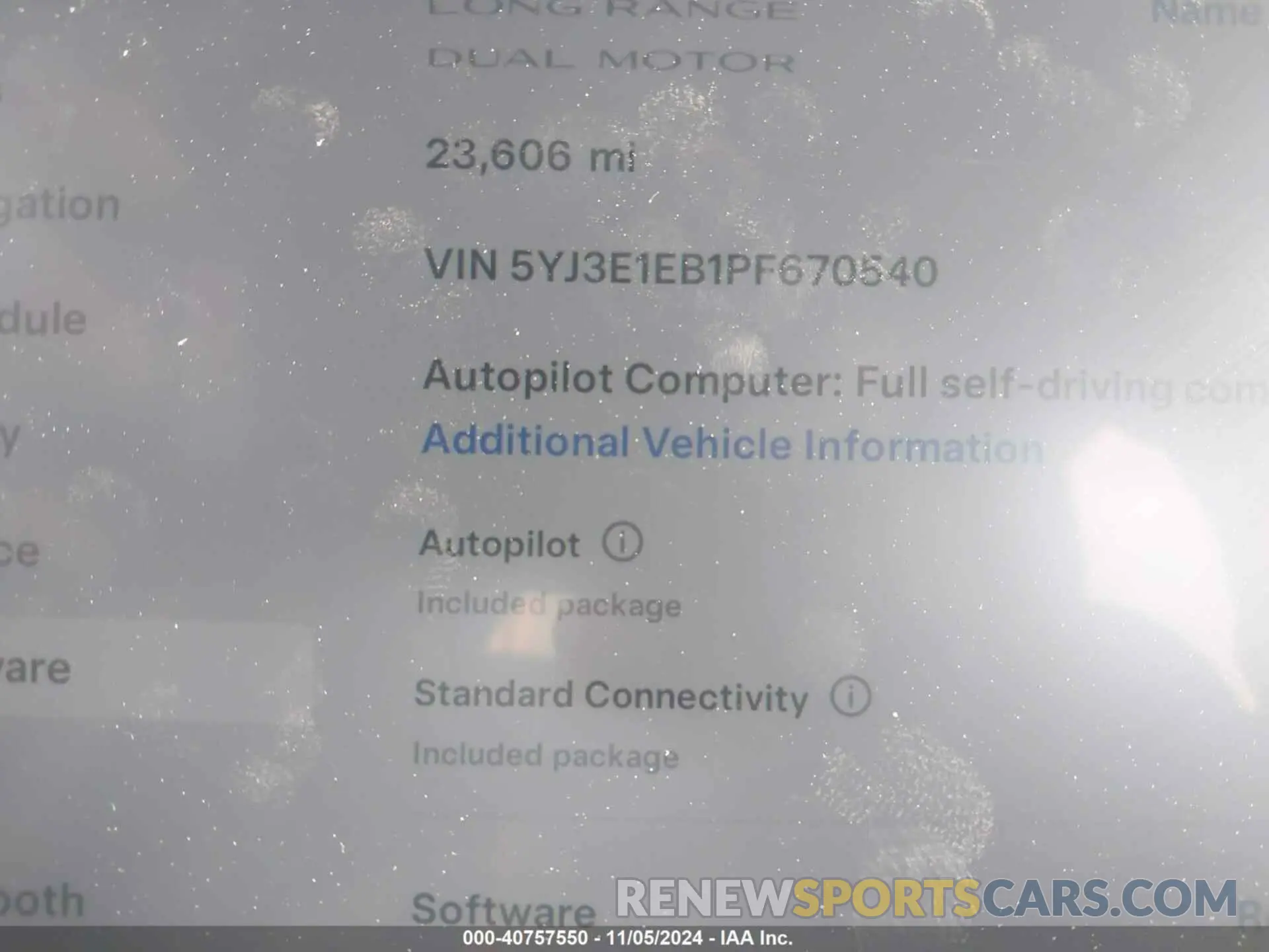 9 fotografías del automóvil dañado 5YJ3E1EB1PF670540 TESLA MODEL 3 2023