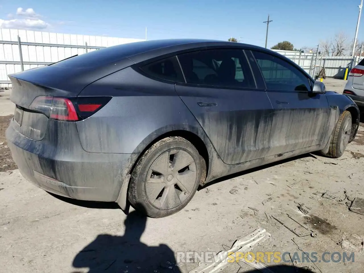 3 fotografías del automóvil dañado 5YJ3E1EB2PF392859 TESLA MODEL 3 2023