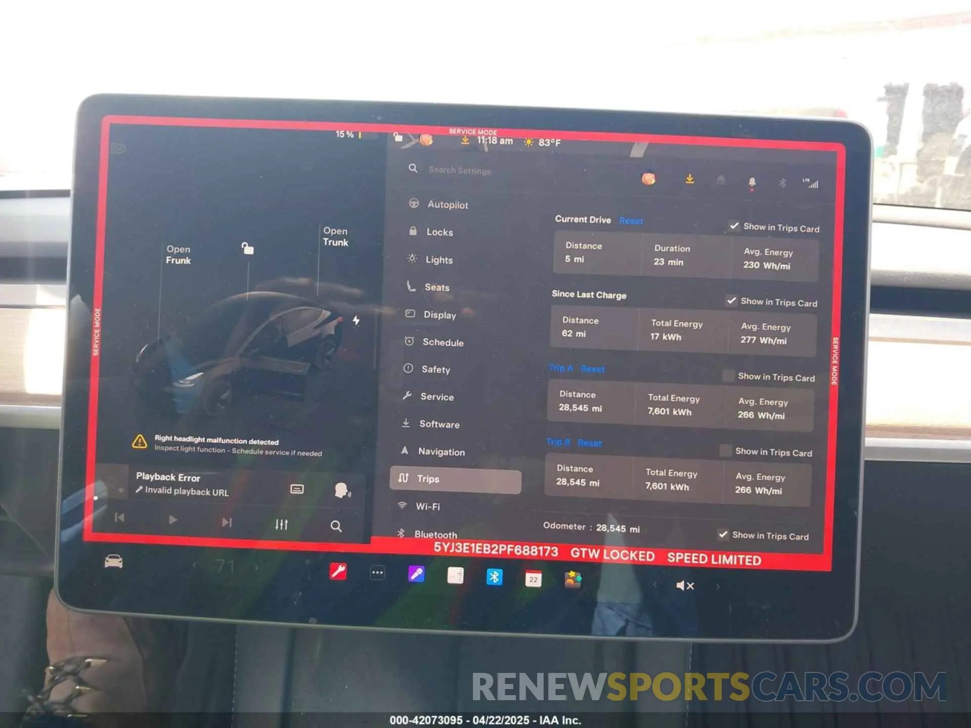 7 fotografías del automóvil dañado 5YJ3E1EB2PF688173 TESLA MODEL 3 2023