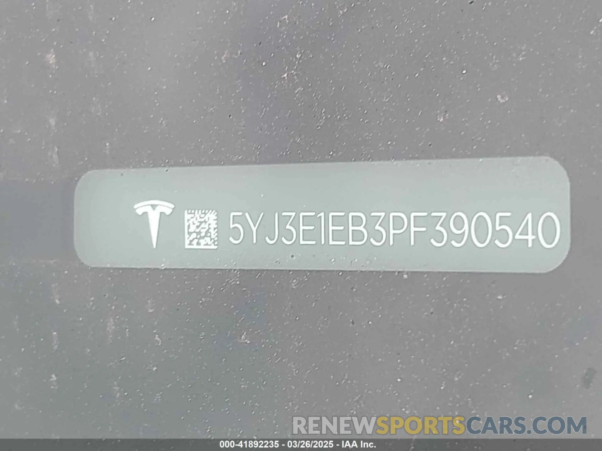 9 fotografías del automóvil dañado 5YJ3E1EB3PF390540 TESLA MODEL 3 2023