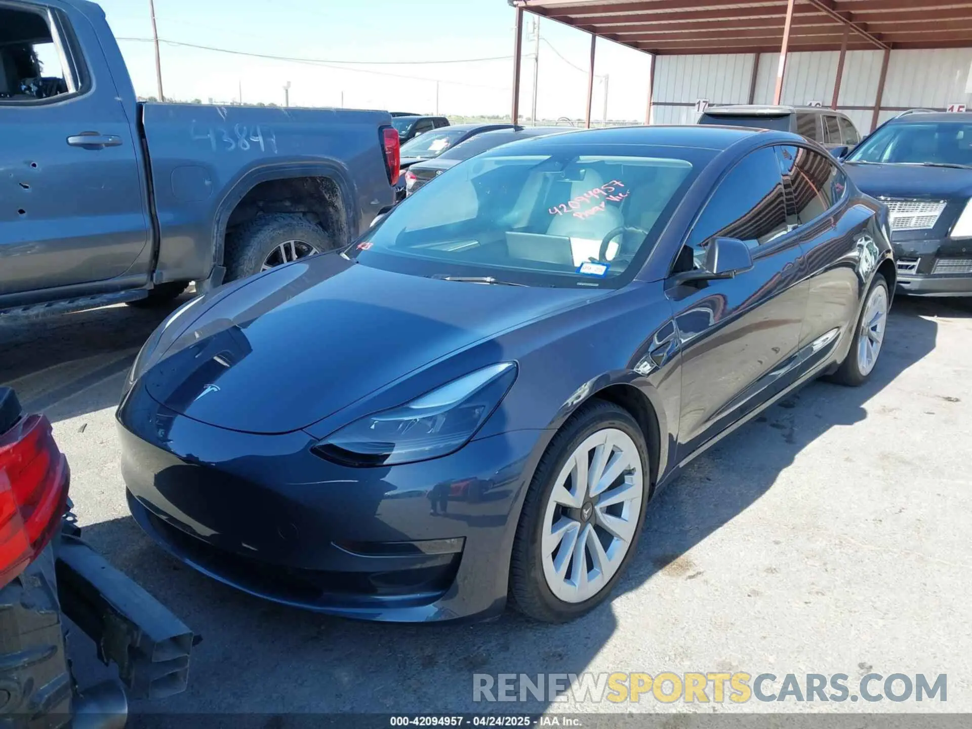2 fotografías del automóvil dañado 5YJ3E1EB3PF626345 TESLA MODEL 3 2023