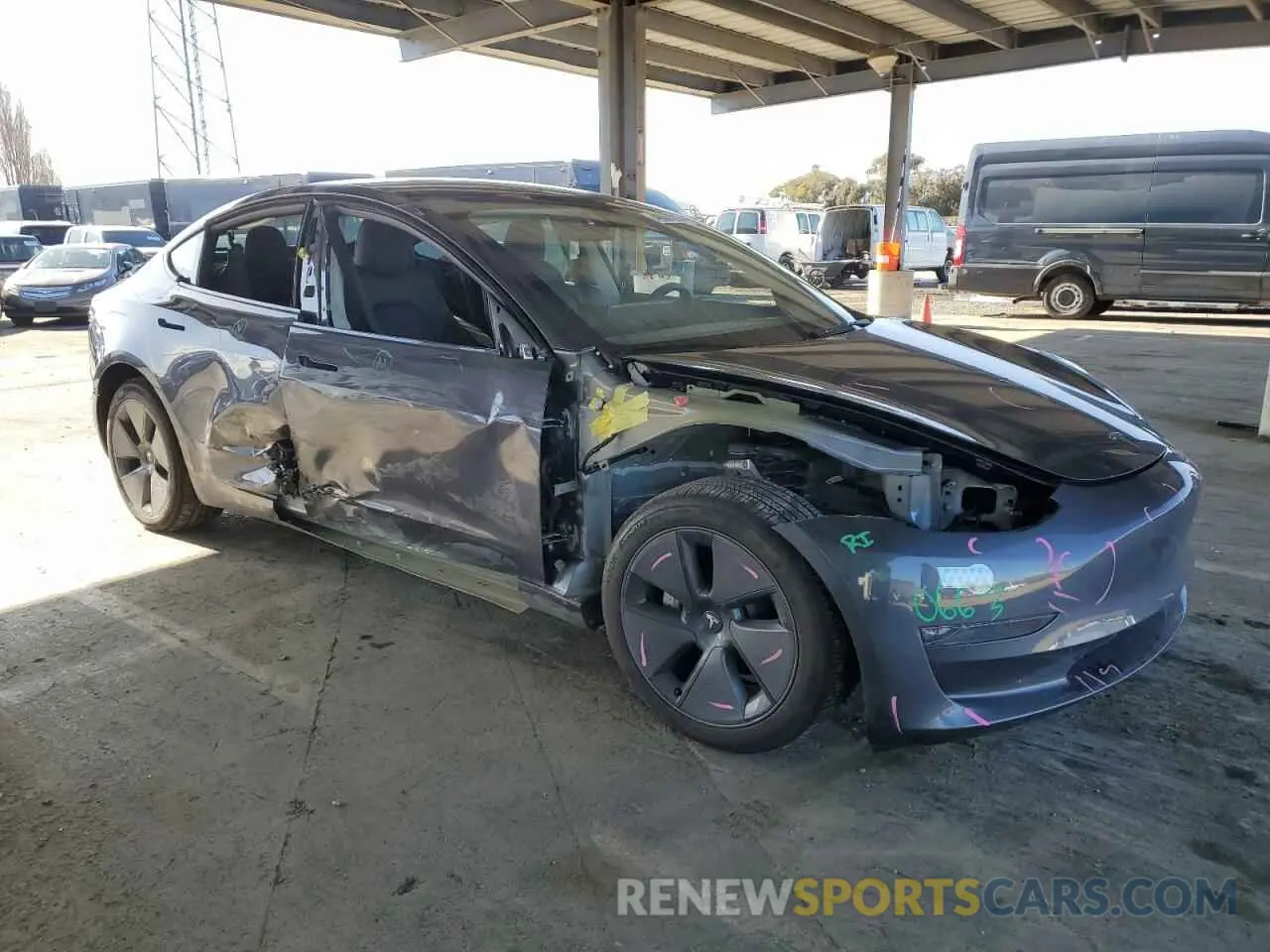 4 fotografías del automóvil dañado 5YJ3E1EB3PF705515 TESLA MODEL 3 2023