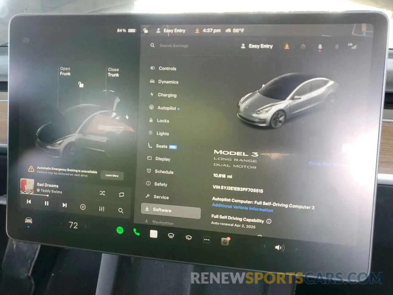 9 fotografías del automóvil dañado 5YJ3E1EB3PF705515 TESLA MODEL 3 2023