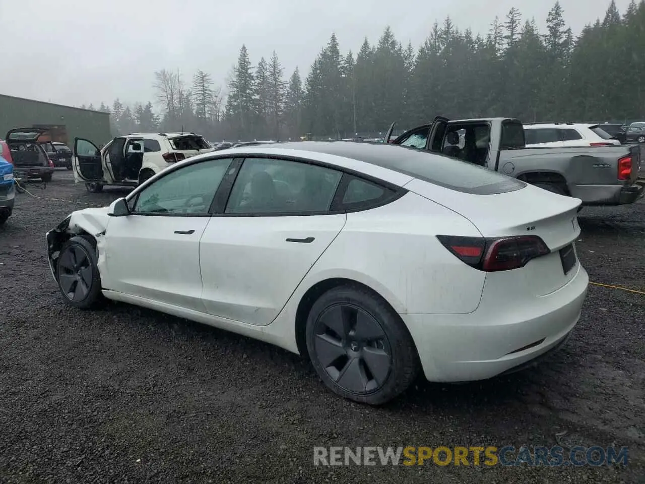 2 fotografías del automóvil dañado 5YJ3E1EB4PF619243 TESLA MODEL 3 2023
