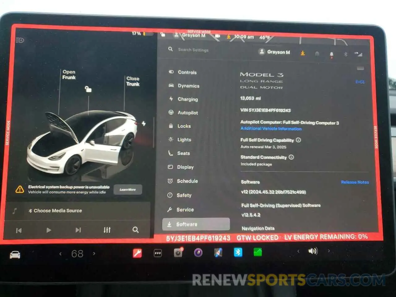 9 fotografías del automóvil dañado 5YJ3E1EB4PF619243 TESLA MODEL 3 2023