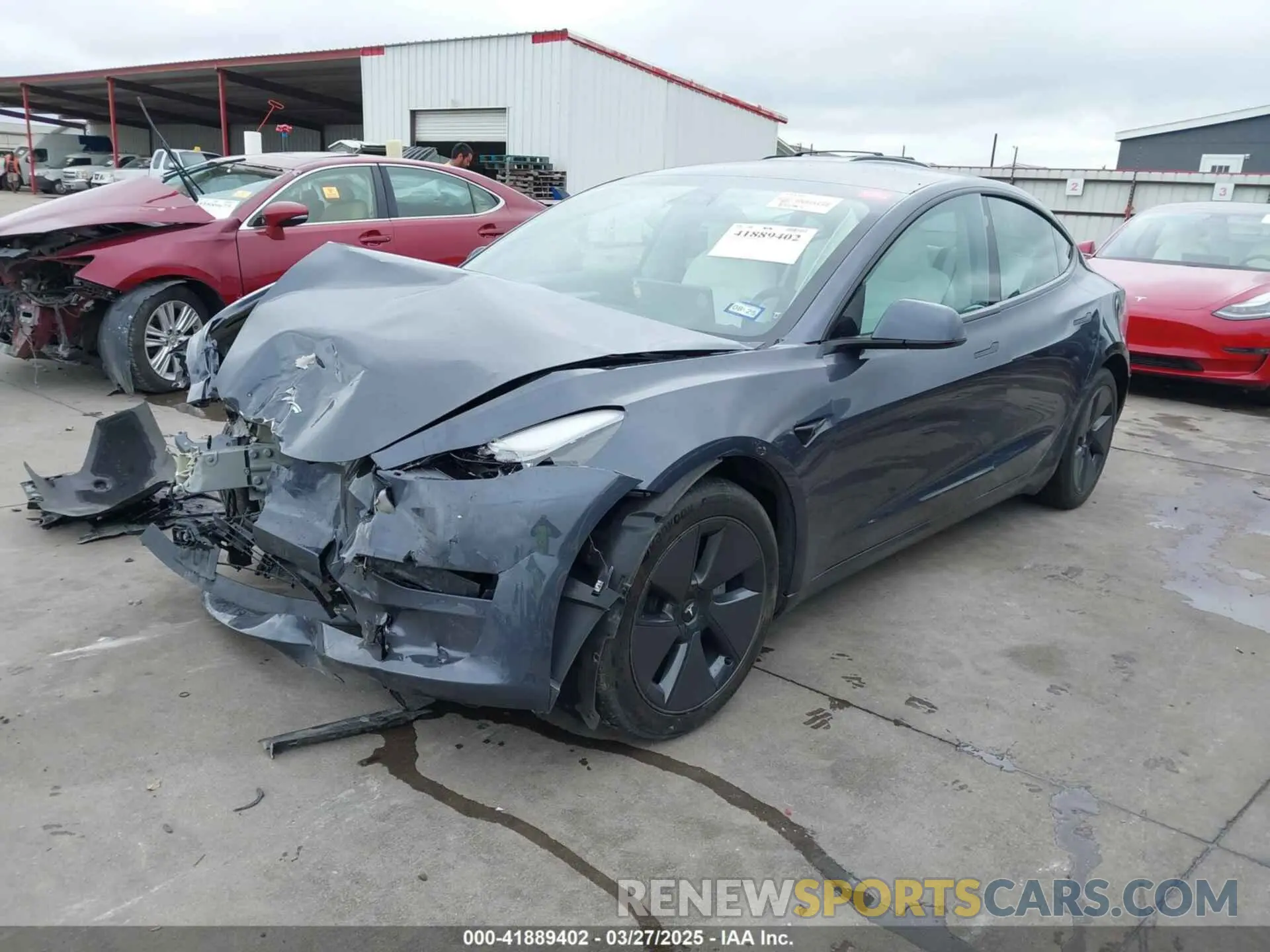 2 fotografías del automóvil dañado 5YJ3E1EB6PF632690 TESLA MODEL 3 2023