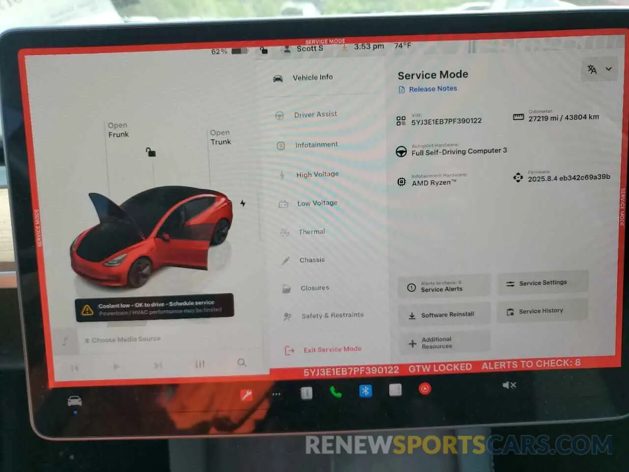 9 fotografías del automóvil dañado 5YJ3E1EB7PF390122 TESLA MODEL 3 2023