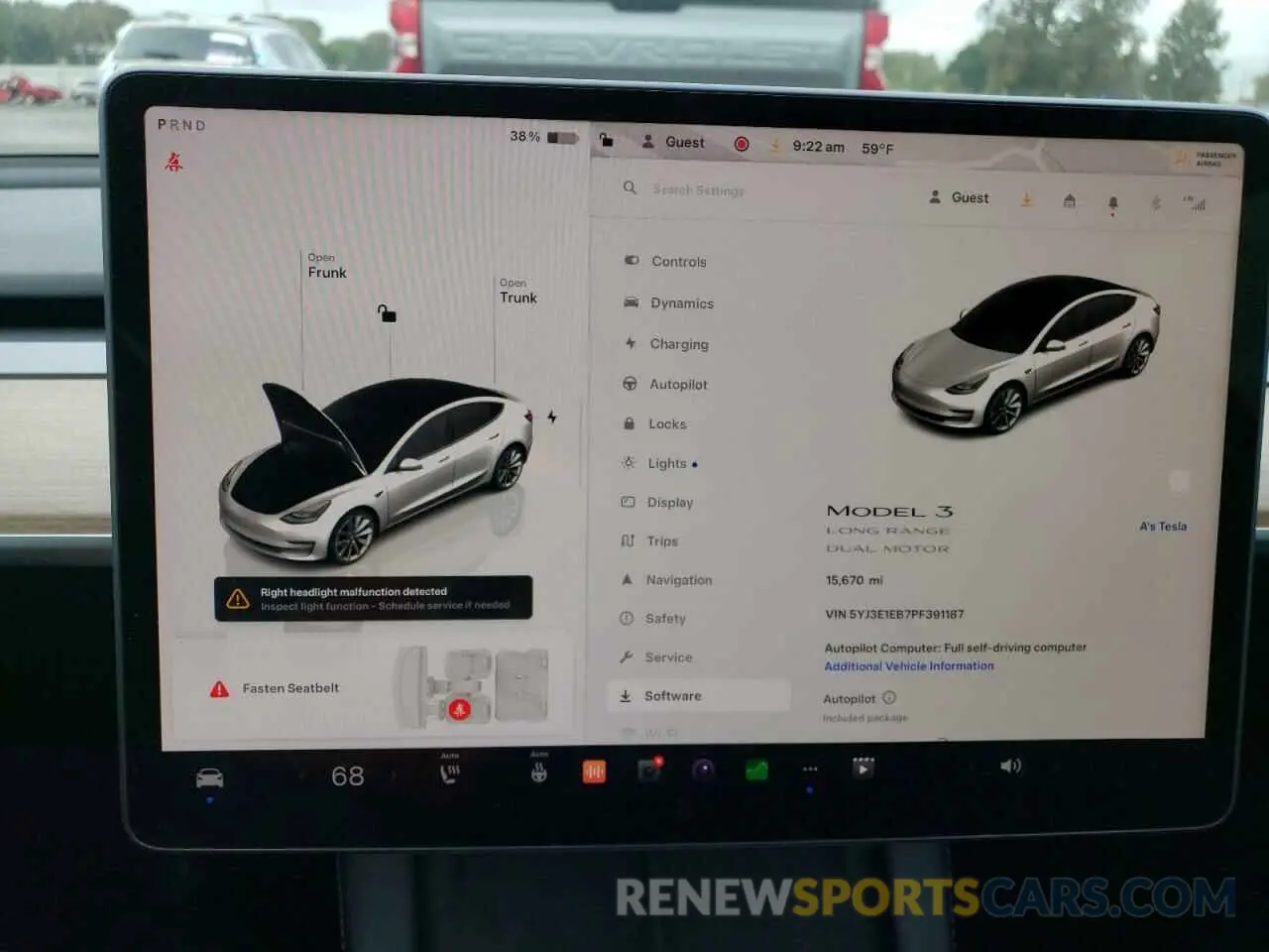 9 fotografías del automóvil dañado 5YJ3E1EB7PF391187 TESLA MODEL 3 2023