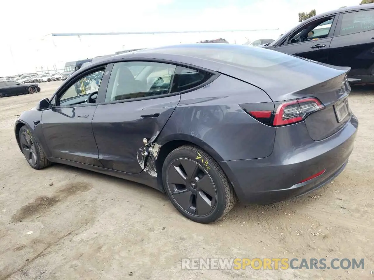 2 fotografías del automóvil dañado 5YJ3E1EB7PF454496 TESLA MODEL 3 2023