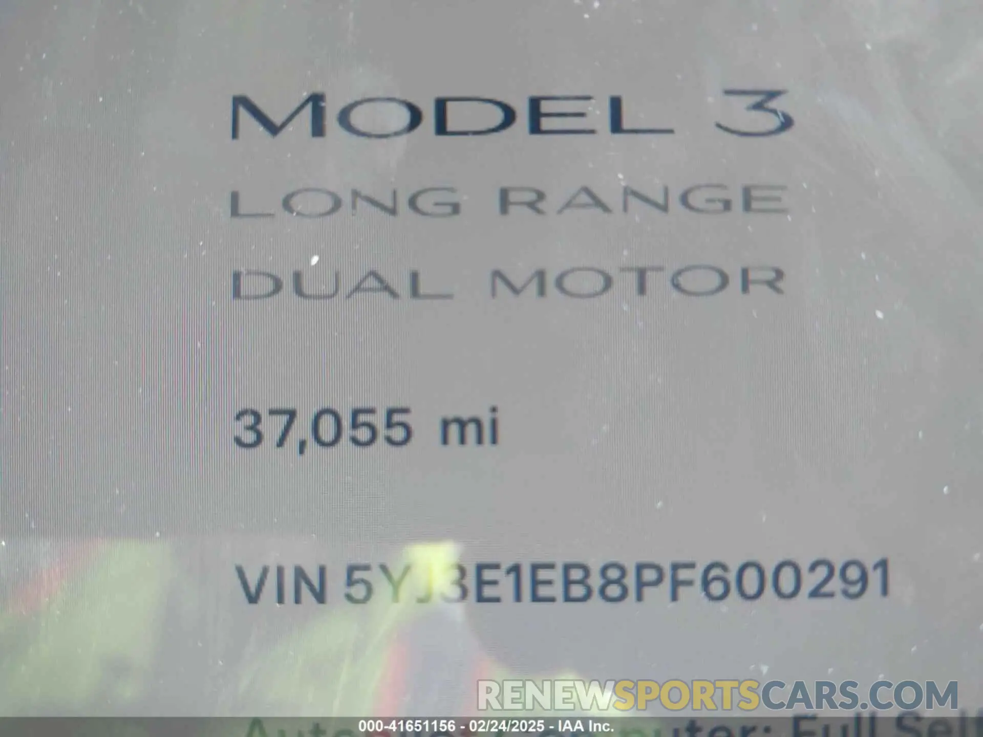 14 fotografías del automóvil dañado 5YJ3E1EB8PF600291 TESLA MODEL 3 2023