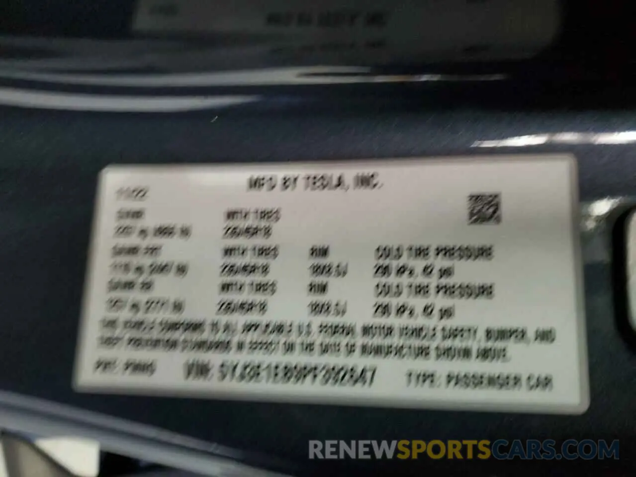 13 fotografías del automóvil dañado 5YJ3E1EB9PF392647 TESLA MODEL 3 2023