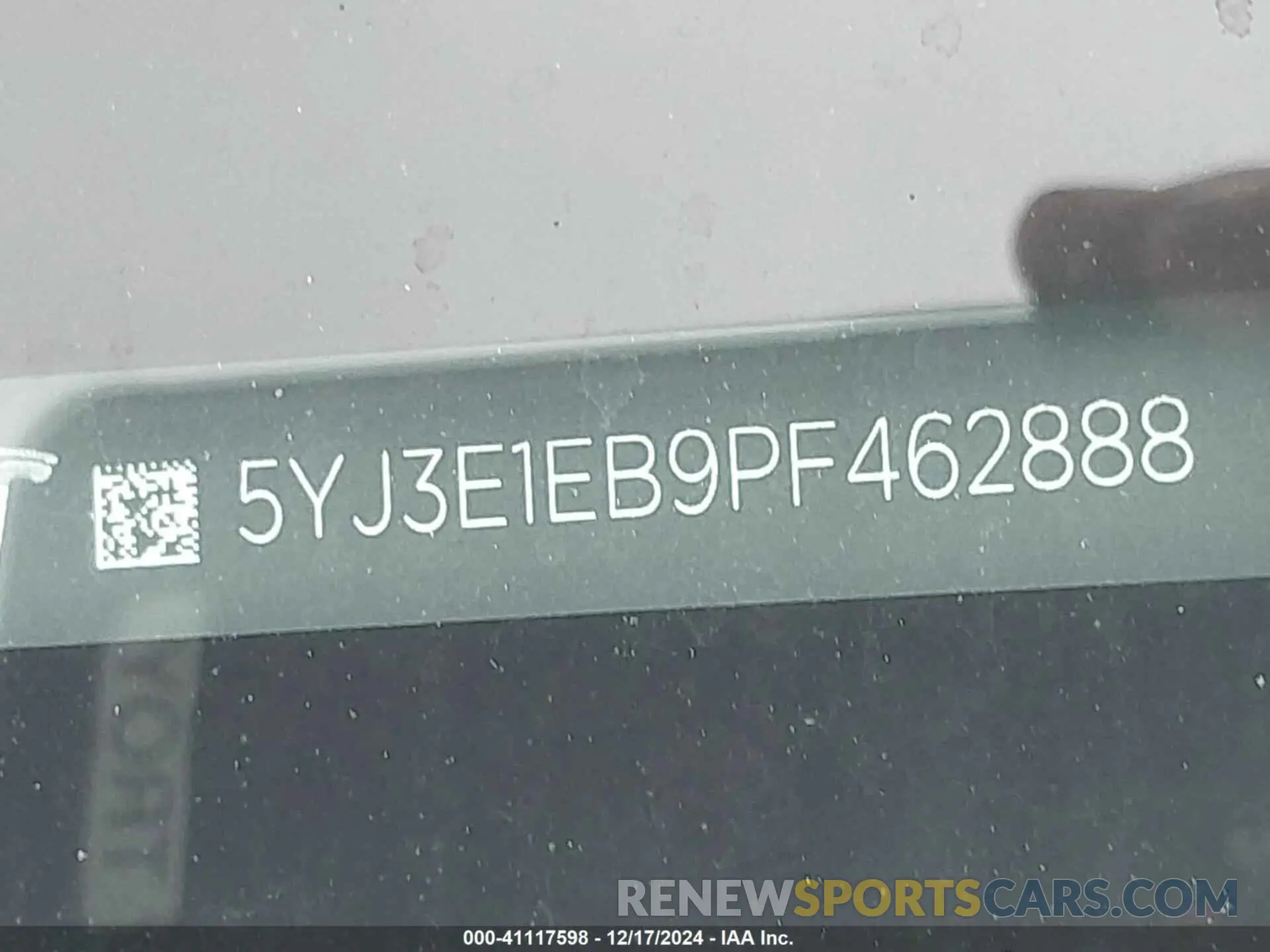 9 fotografías del automóvil dañado 5YJ3E1EB9PF462888 TESLA MODEL 3 2023