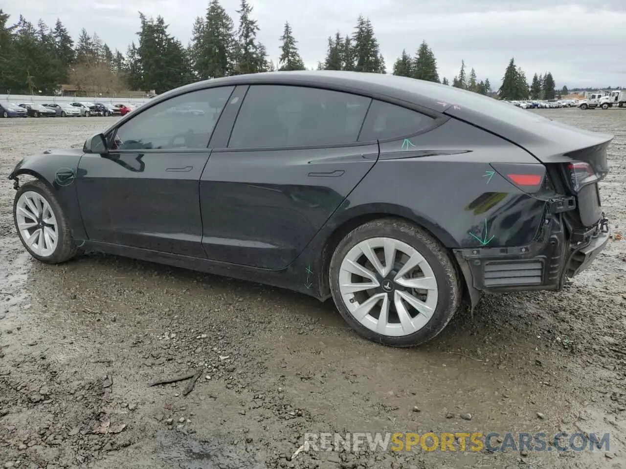 2 fotografías del automóvil dañado 5YJ3E1EB9PF607217 TESLA MODEL 3 2023