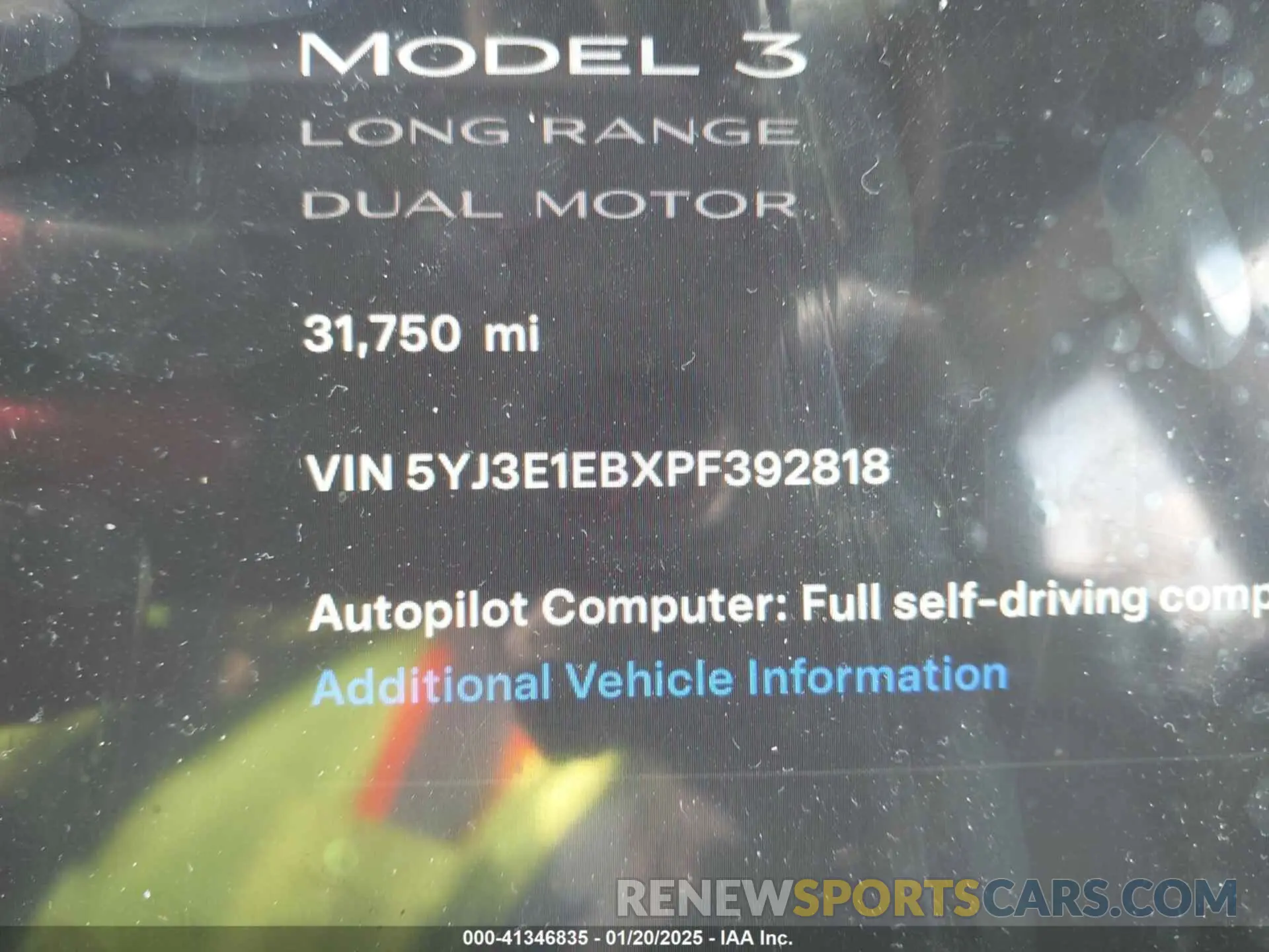 15 fotografías del automóvil dañado 5YJ3E1EBXPF392818 TESLA MODEL 3 2023