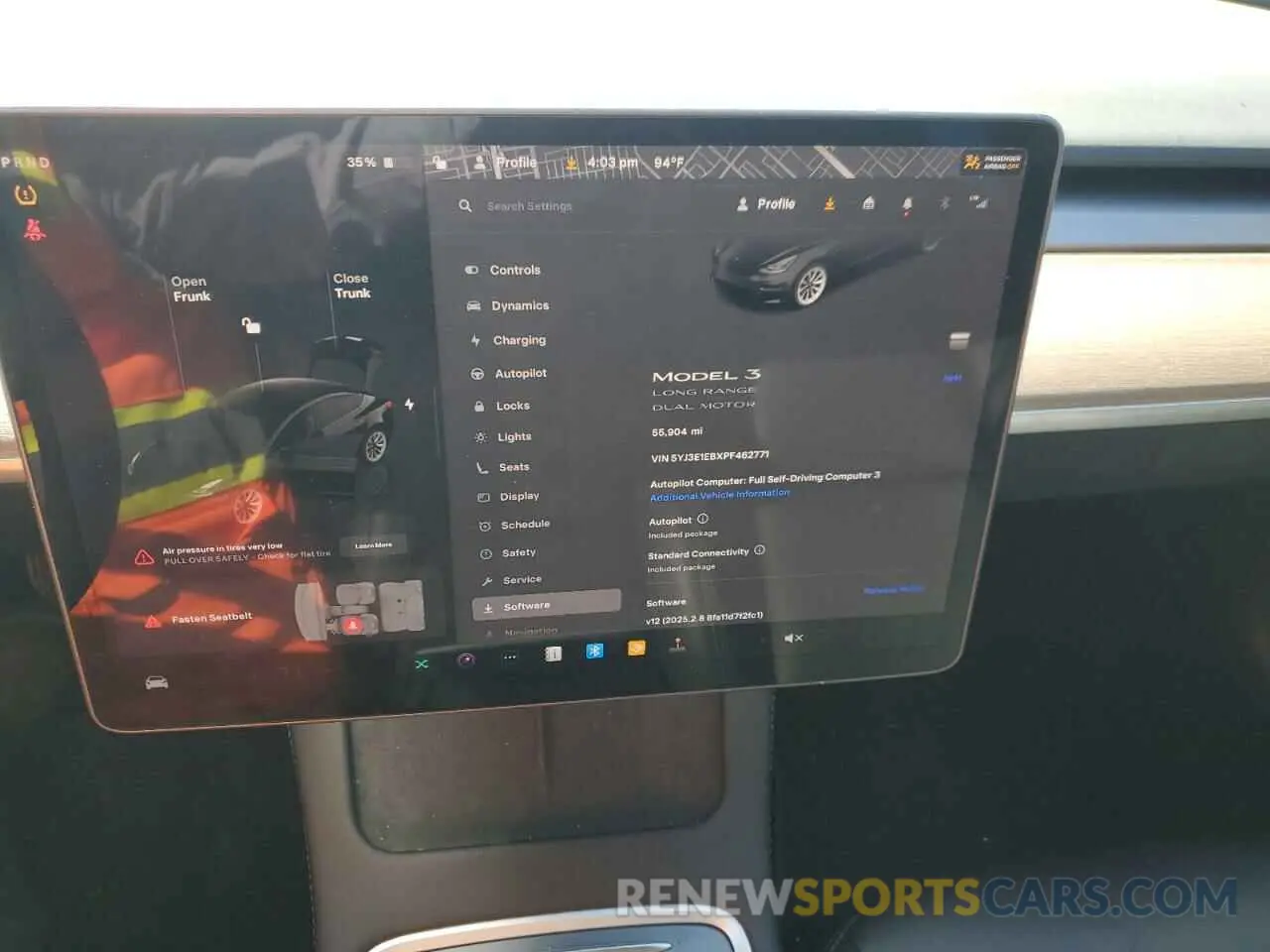 9 fotografías del automóvil dañado 5YJ3E1EBXPF462771 TESLA MODEL 3 2023