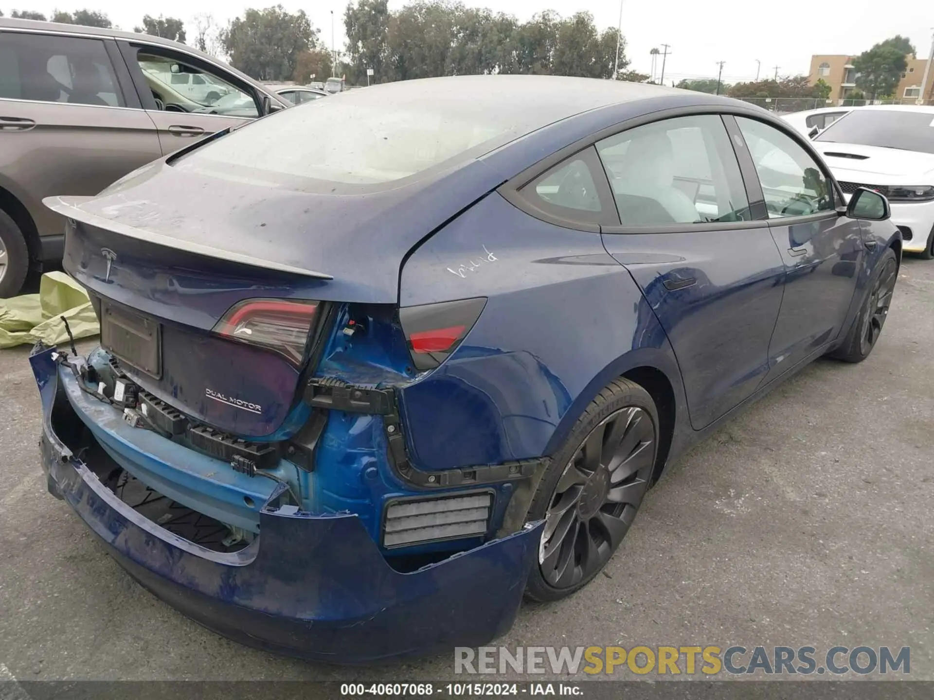 4 fotografías del automóvil dañado 5YJ3E1EC0PF461279 TESLA MODEL 3 2023