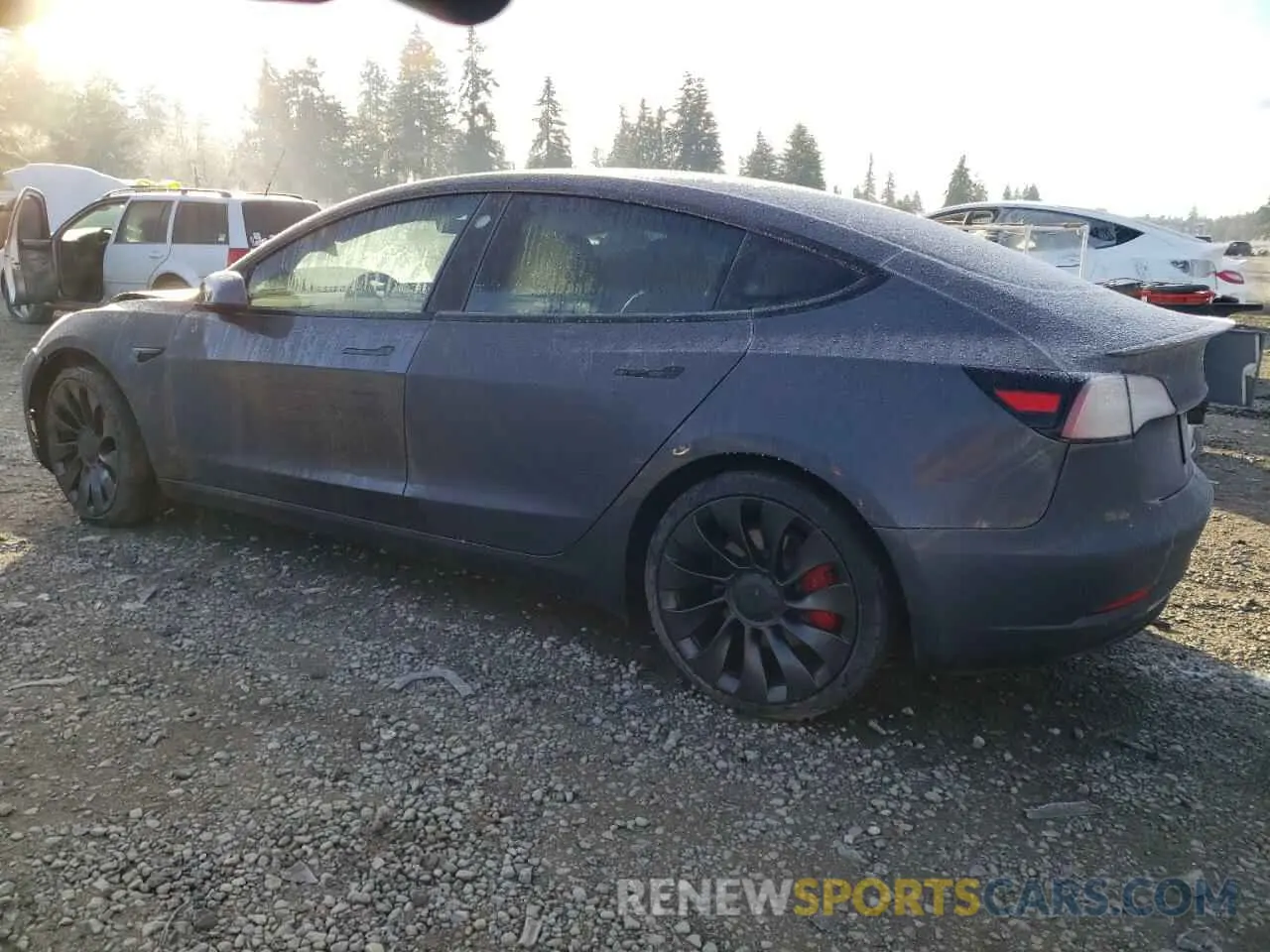 2 fotografías del automóvil dañado 5YJ3E1EC0PF708624 TESLA MODEL 3 2023