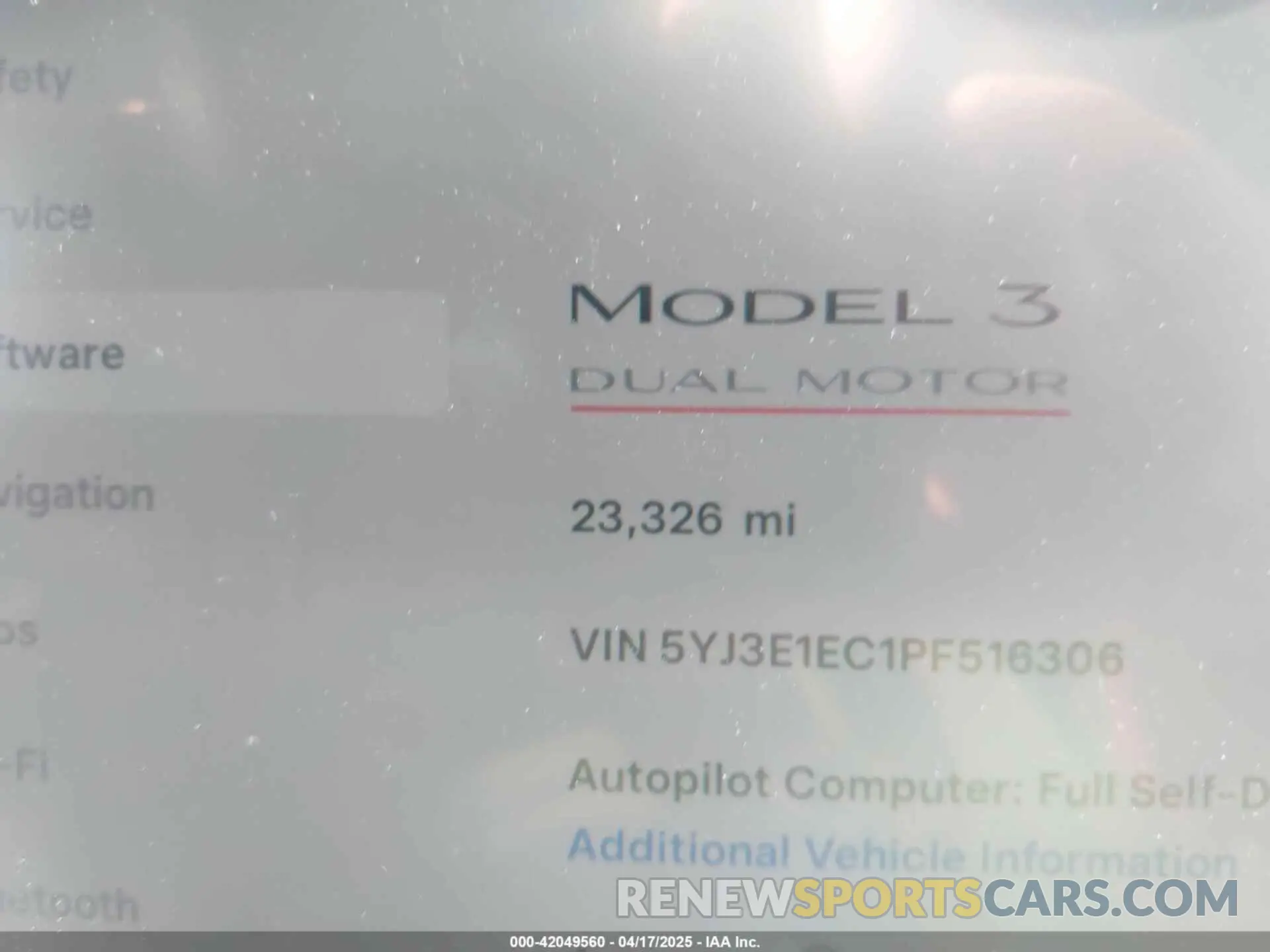14 fotografías del automóvil dañado 5YJ3E1EC1PF516306 TESLA MODEL 3 2023