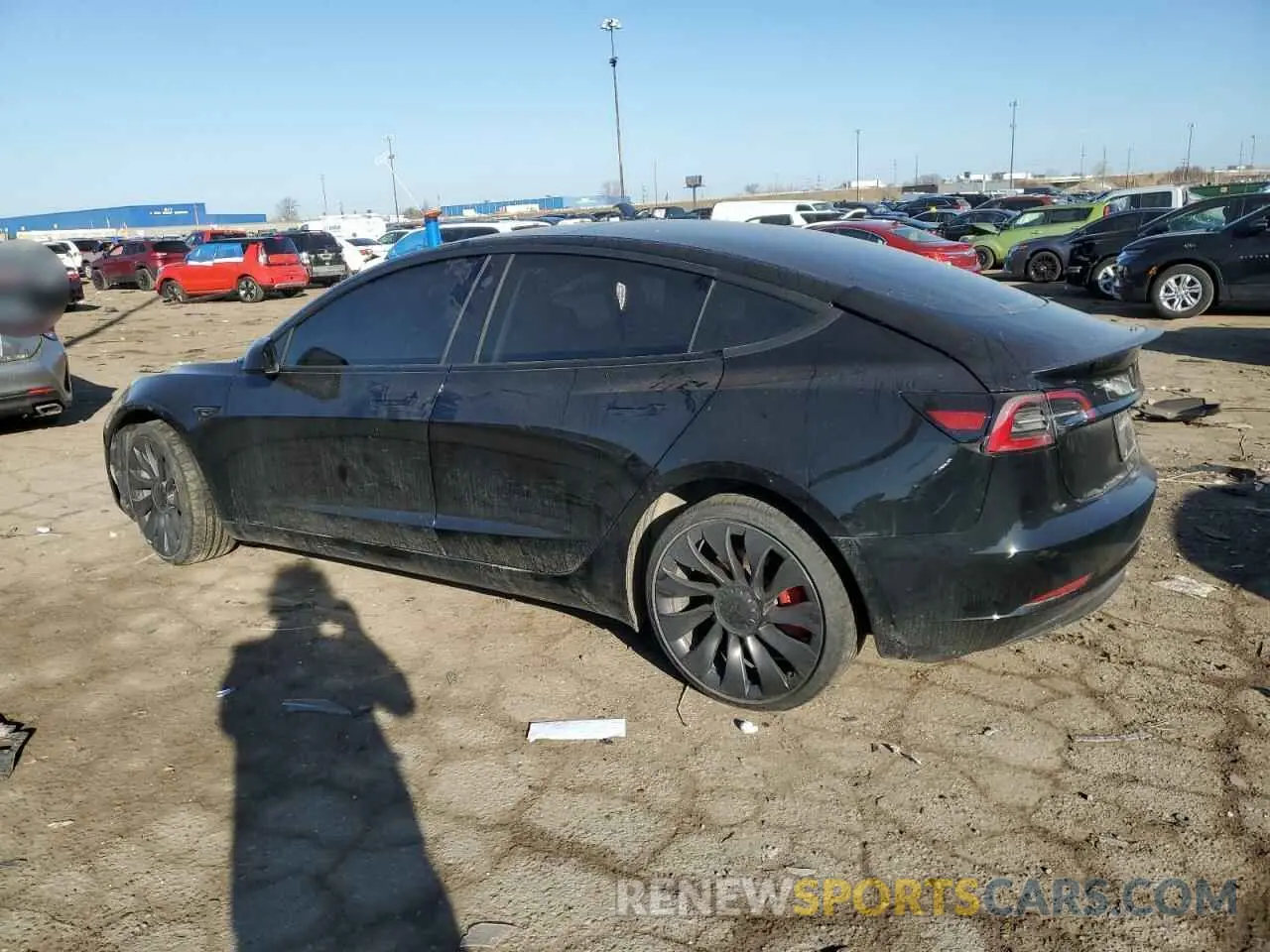 2 fotografías del automóvil dañado 5YJ3E1EC1PF710110 TESLA MODEL 3 2023