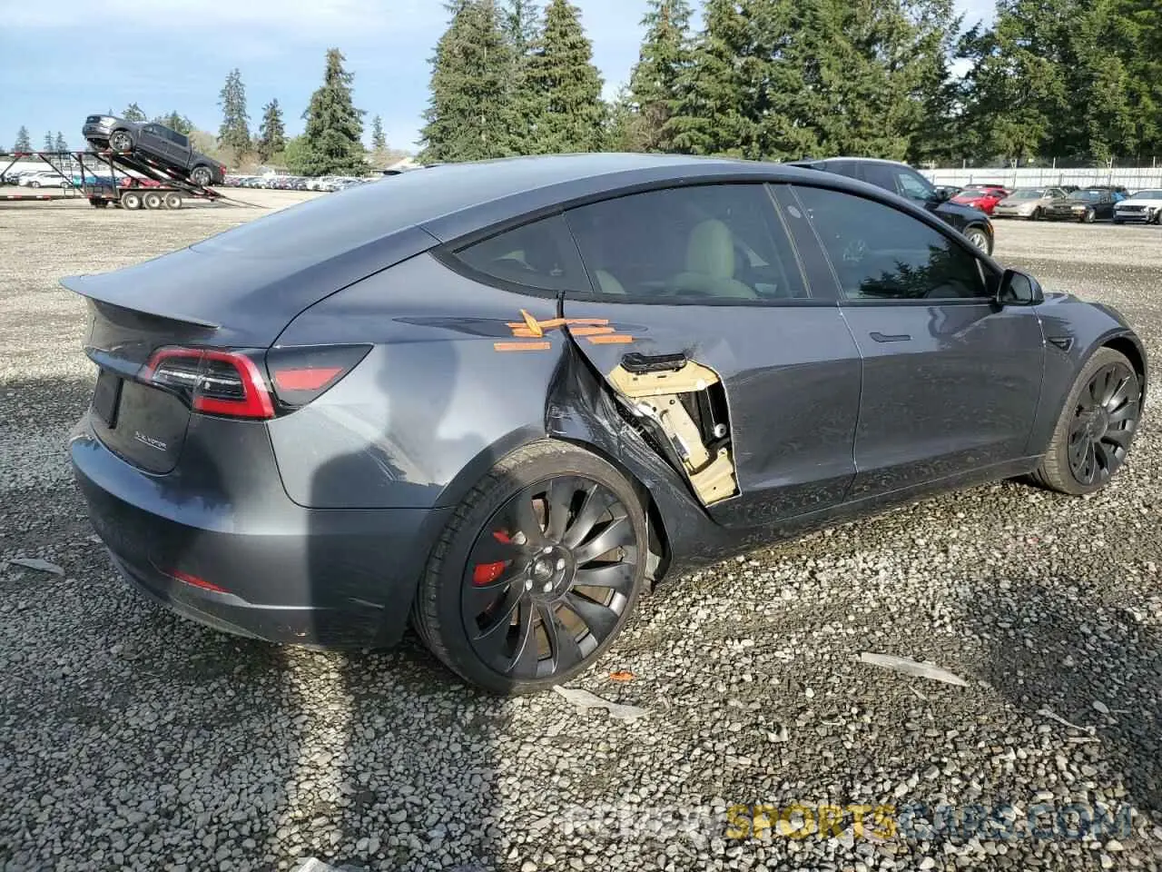 3 fotografías del automóvil dañado 5YJ3E1EC2PF398735 TESLA MODEL 3 2023