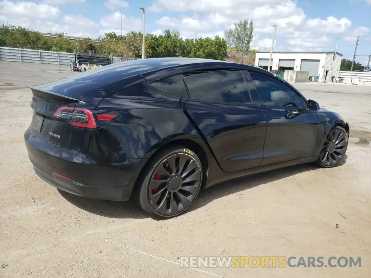 3 fotografías del automóvil dañado 5YJ3E1EC2PF406218 TESLA MODEL 3 2023