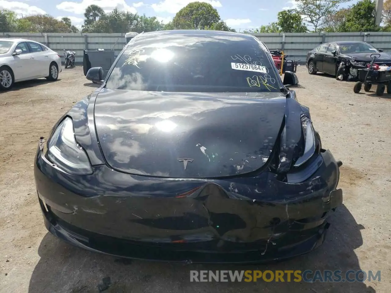 5 fotografías del automóvil dañado 5YJ3E1EC2PF406218 TESLA MODEL 3 2023