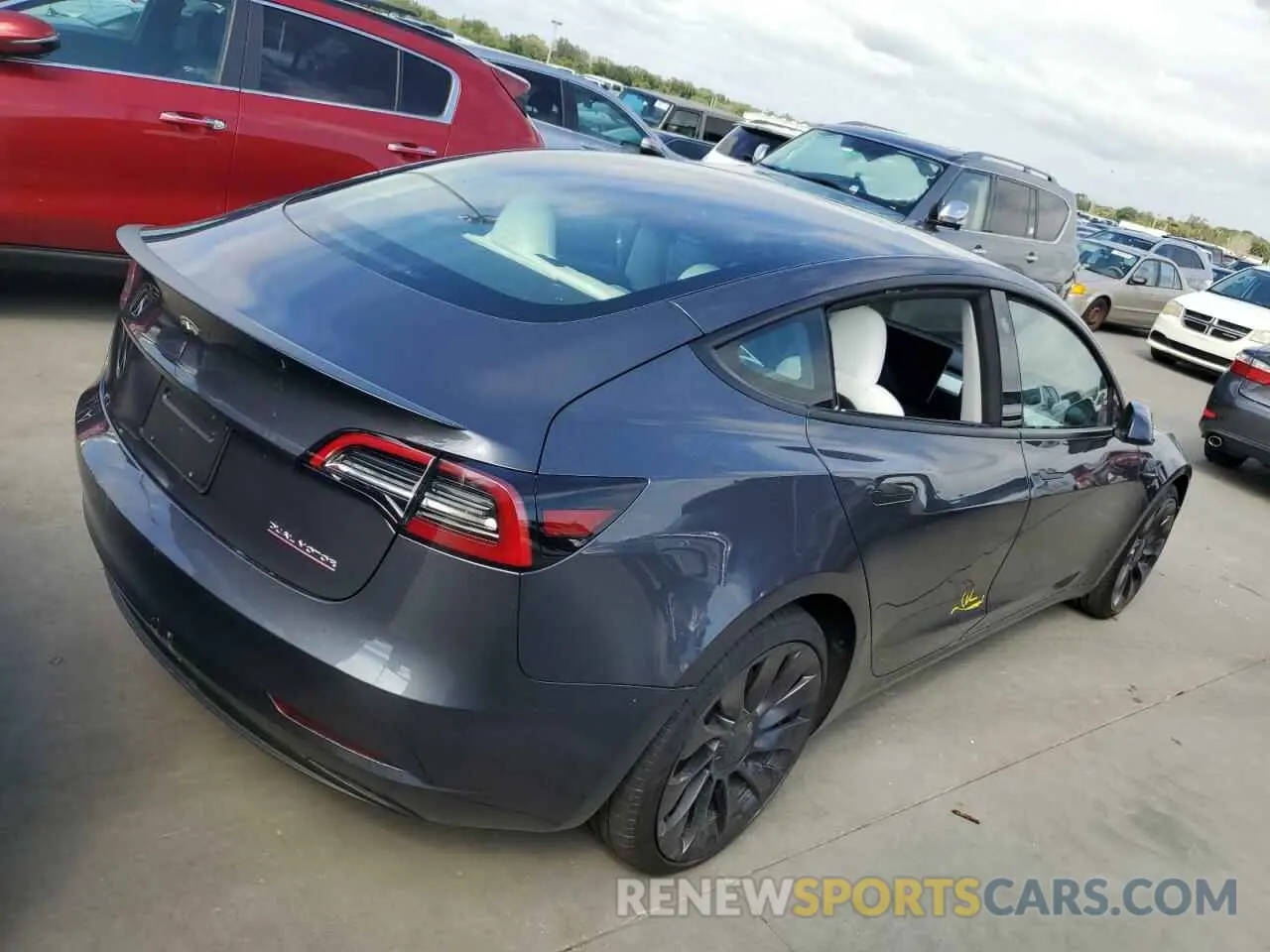 3 fotografías del automóvil dañado 5YJ3E1EC2PF677330 TESLA MODEL 3 2023