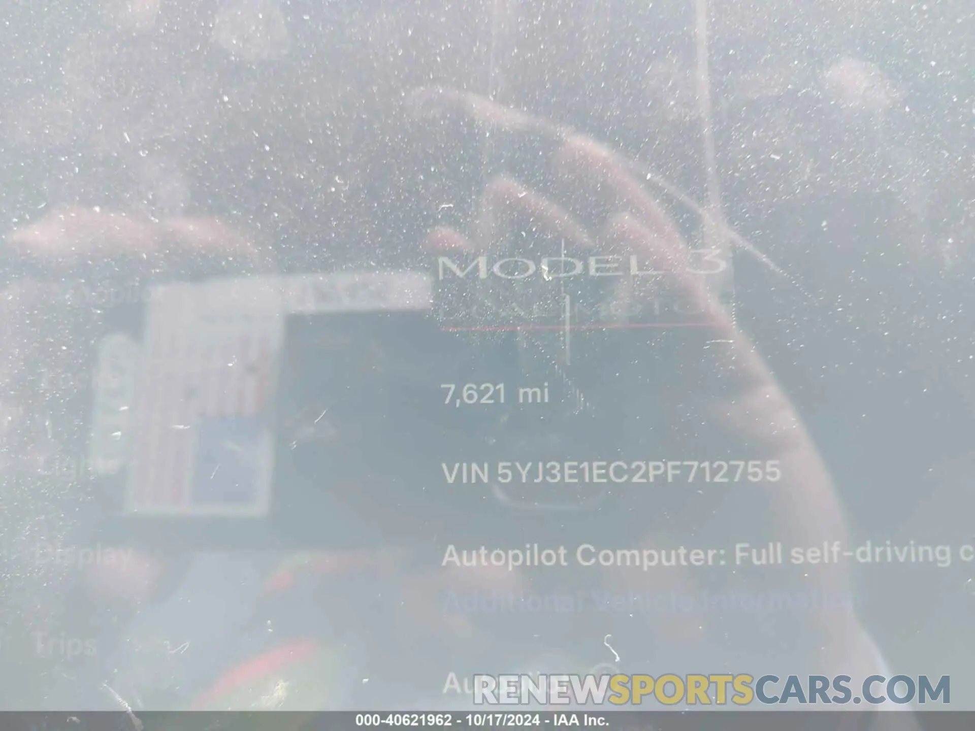 7 fotografías del automóvil dañado 5YJ3E1EC2PF712755 TESLA MODEL 3 2023