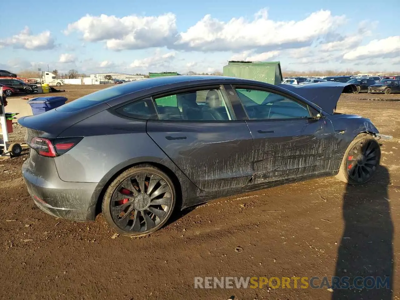 3 fotografías del automóvil dañado 5YJ3E1EC4PF399000 TESLA MODEL 3 2023