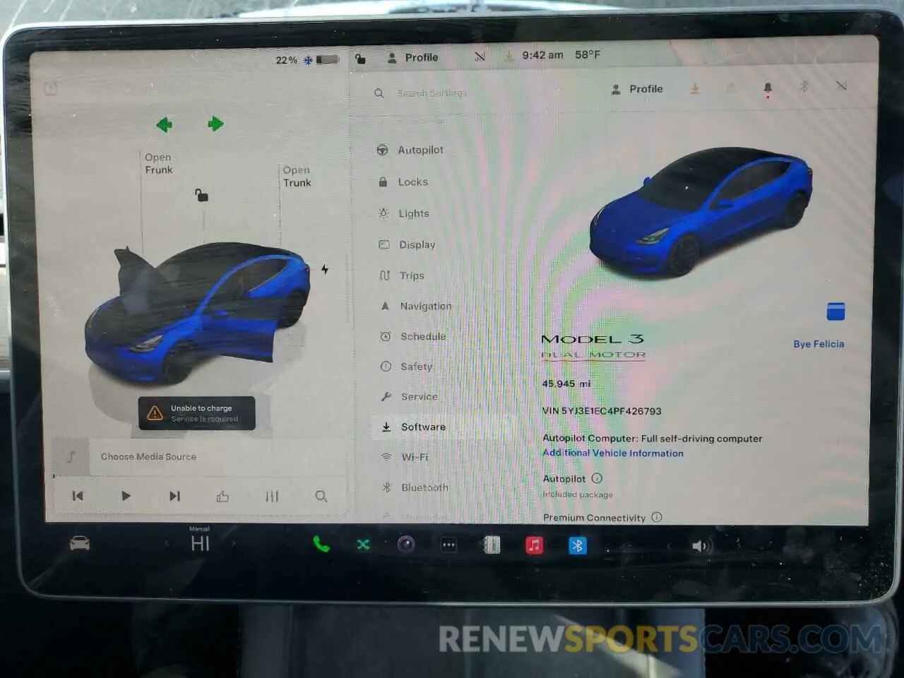9 fotografías del automóvil dañado 5YJ3E1EC4PF426793 TESLA MODEL 3 2023
