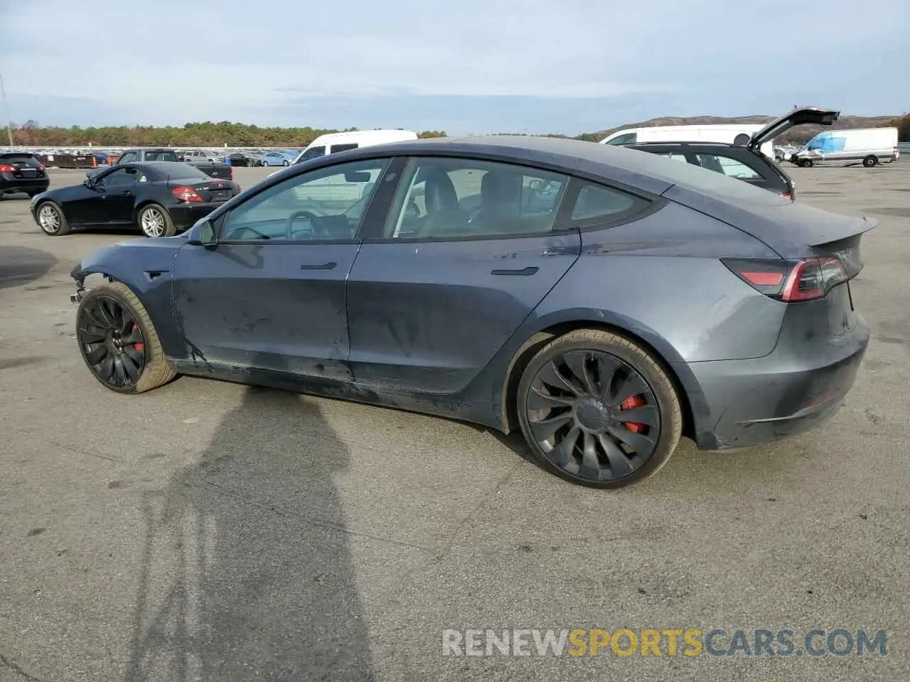 2 fotografías del automóvil dañado 5YJ3E1EC4PF488873 TESLA MODEL 3 2023