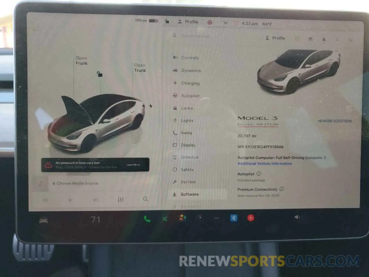 9 fotografías del automóvil dañado 5YJ3E1EC4PF518549 TESLA MODEL 3 2023