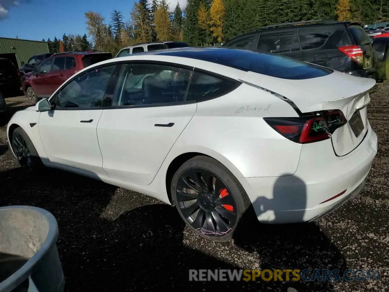 2 fotografías del automóvil dañado 5YJ3E1EC4PF586916 TESLA MODEL 3 2023