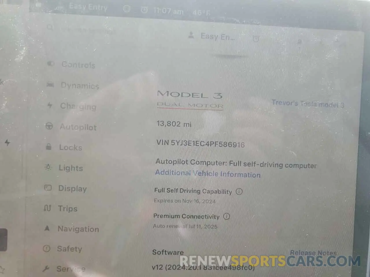 9 fotografías del automóvil dañado 5YJ3E1EC4PF586916 TESLA MODEL 3 2023
