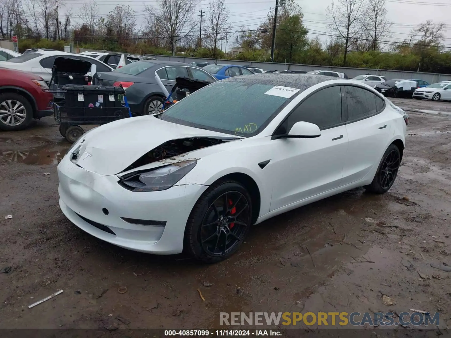 2 fotografías del automóvil dañado 5YJ3E1EC4PF628033 TESLA MODEL 3 2023