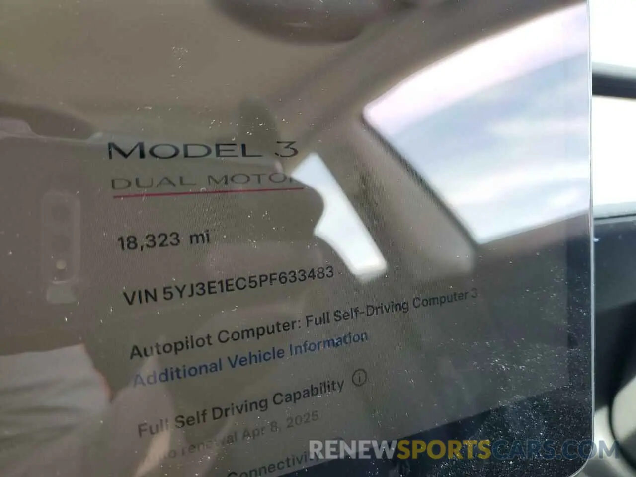 9 fotografías del automóvil dañado 5YJ3E1EC5PF633483 TESLA MODEL 3 2023