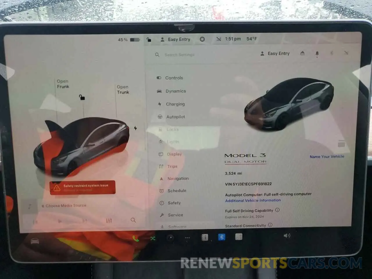 9 fotografías del automóvil dañado 5YJ3E1EC5PF691822 TESLA MODEL 3 2023