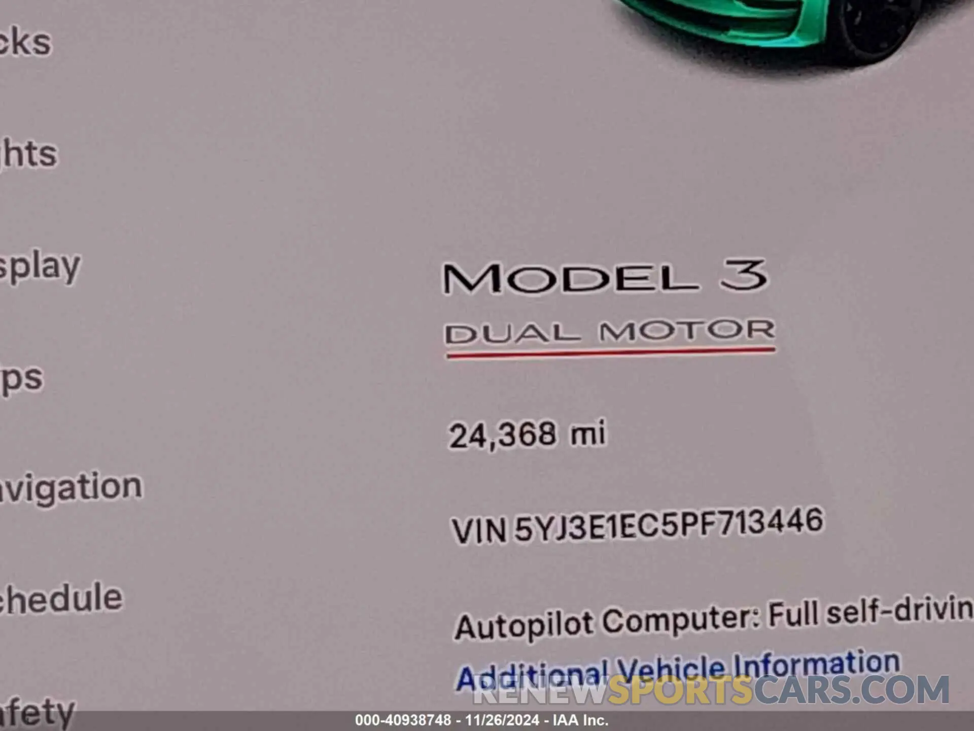 14 fotografías del automóvil dañado 5YJ3E1EC5PF713446 TESLA MODEL 3 2023