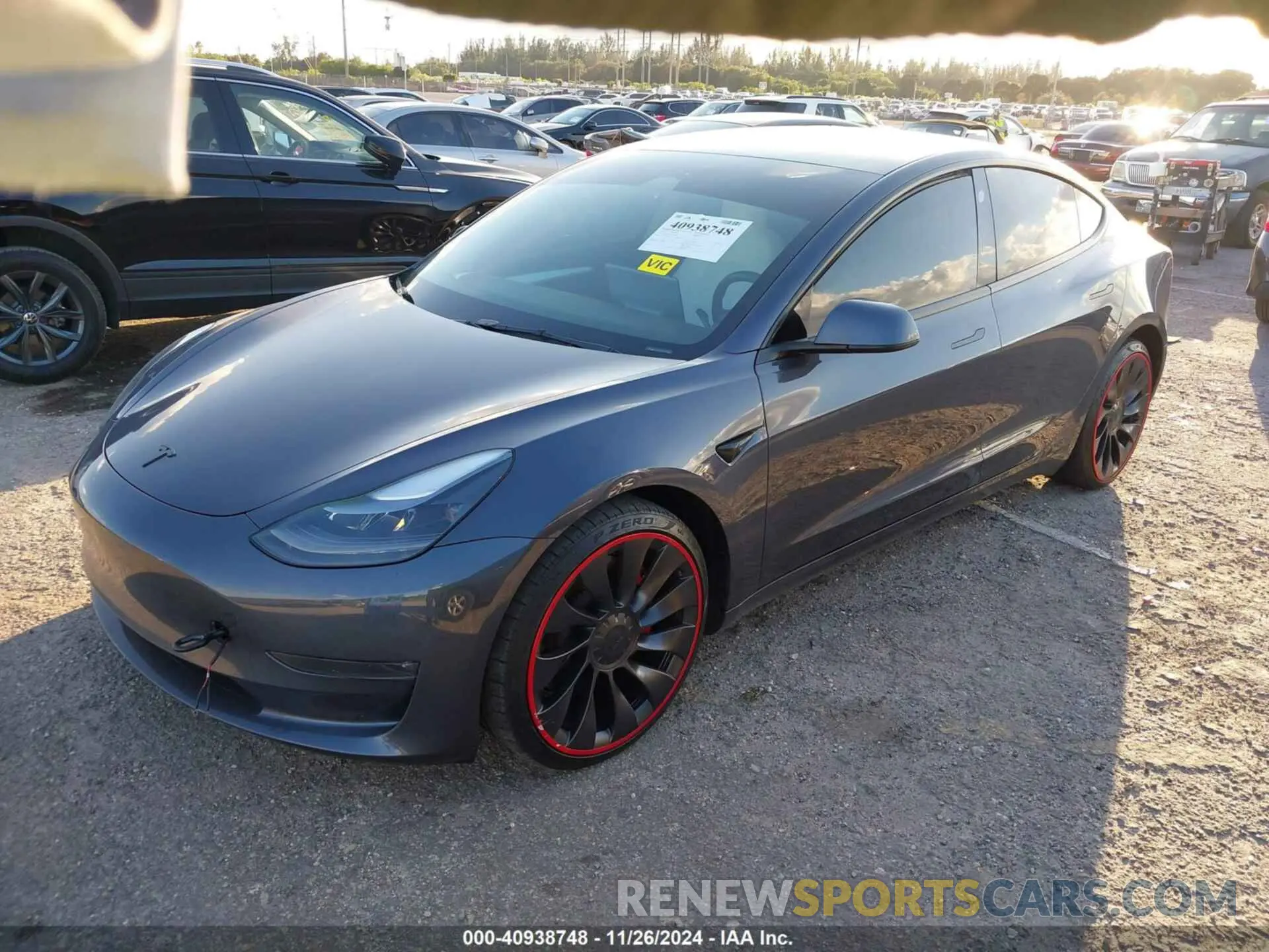 2 fotografías del automóvil dañado 5YJ3E1EC5PF713446 TESLA MODEL 3 2023
