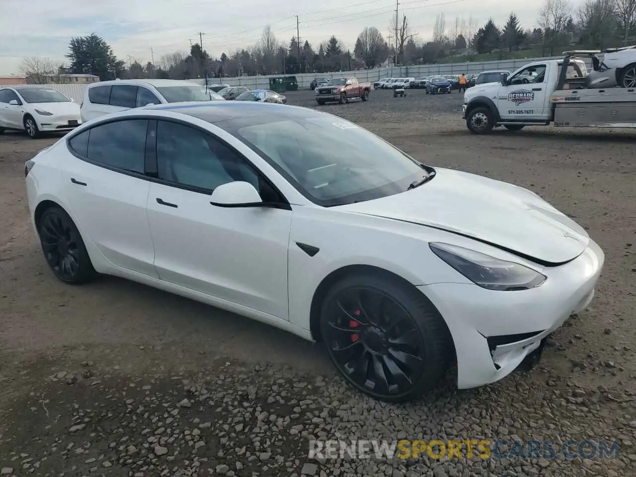 4 fotografías del automóvil dañado 5YJ3E1EC6PF399676 TESLA MODEL 3 2023
