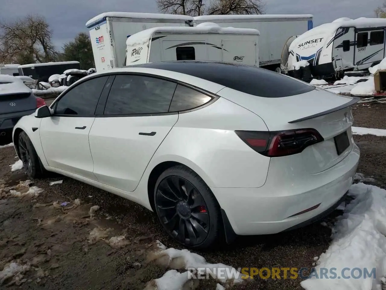 2 fotografías del automóvil dañado 5YJ3E1EC6PF500487 TESLA MODEL 3 2023