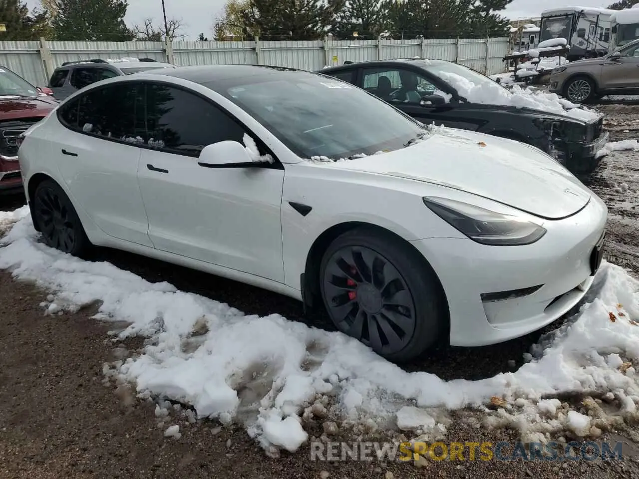 4 fotografías del automóvil dañado 5YJ3E1EC6PF500487 TESLA MODEL 3 2023