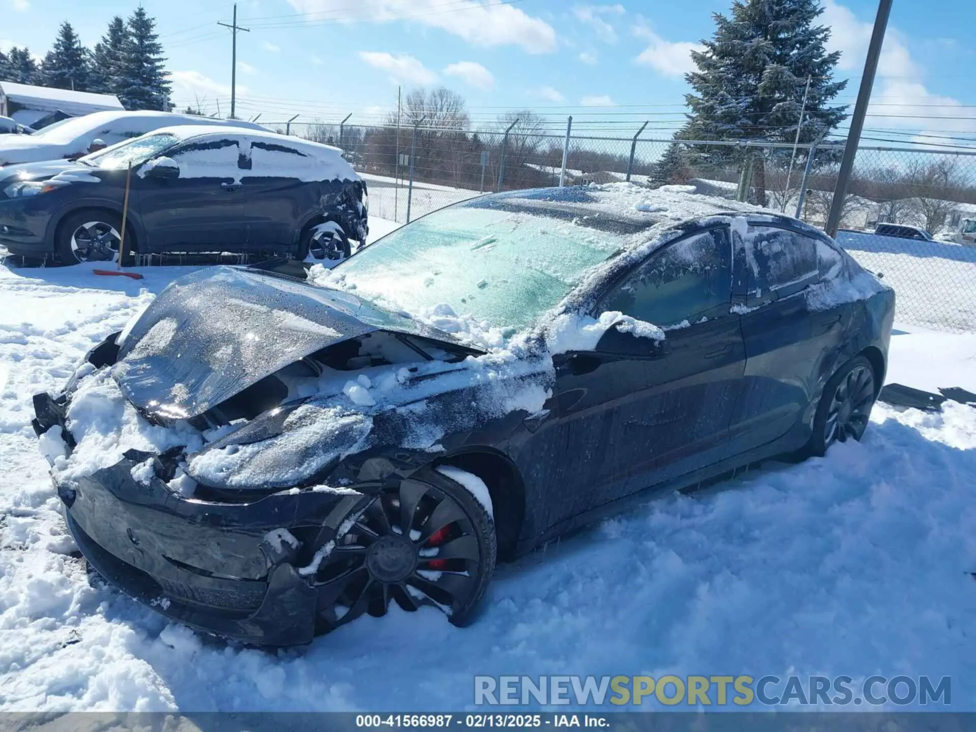2 fotografías del automóvil dañado 5YJ3E1EC7PF423161 TESLA MODEL 3 2023