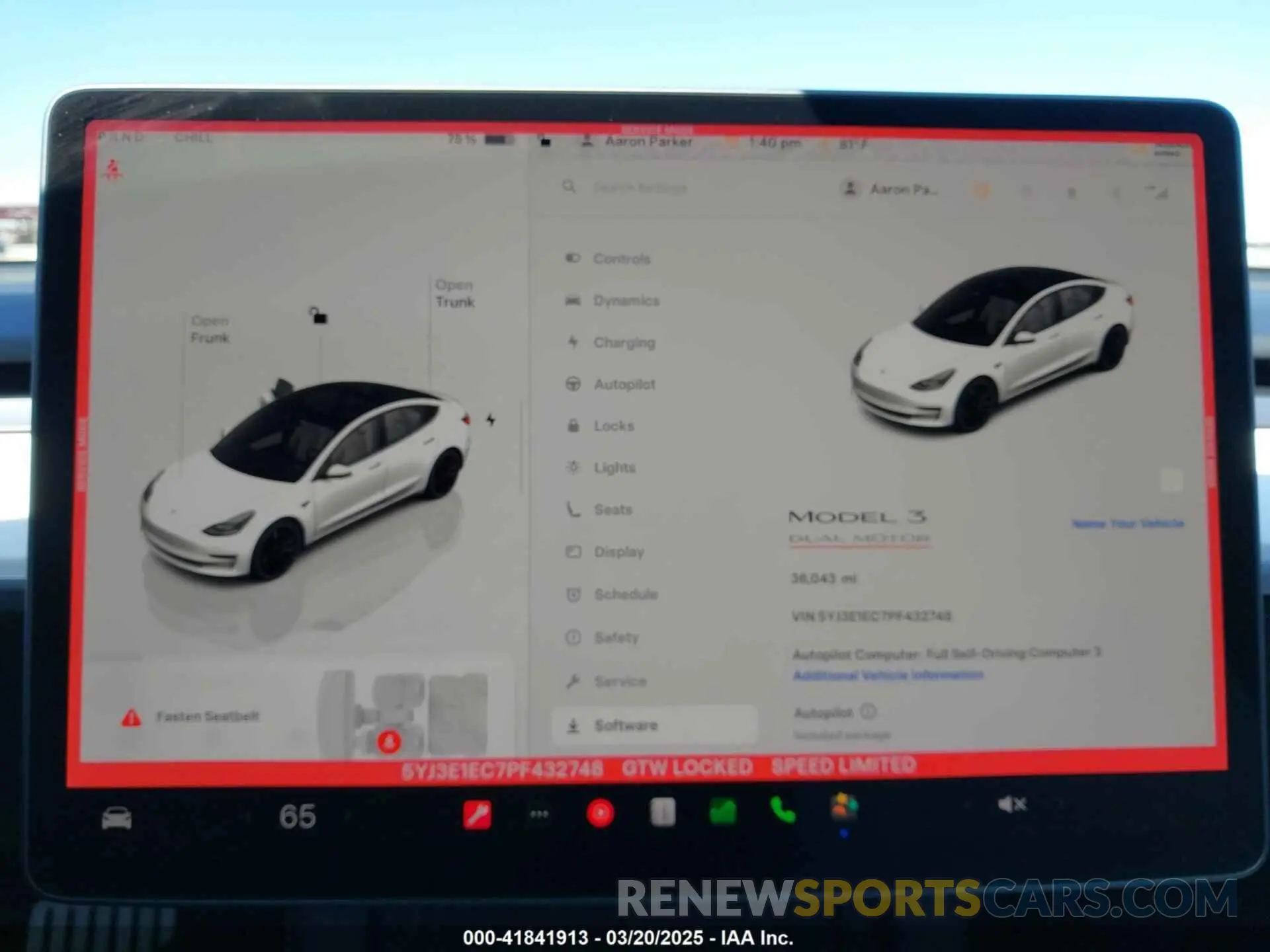 17 fotografías del automóvil dañado 5YJ3E1EC7PF432748 TESLA MODEL 3 2023