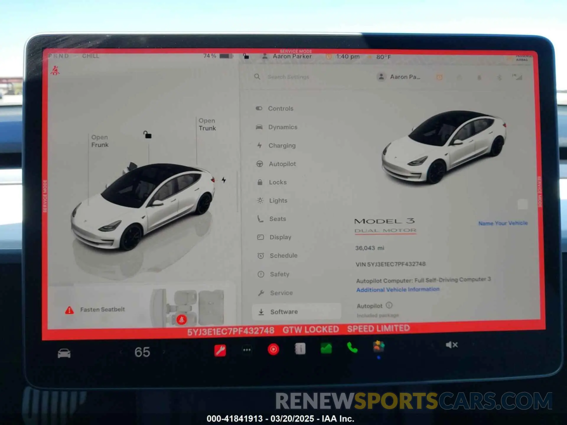 18 fotografías del automóvil dañado 5YJ3E1EC7PF432748 TESLA MODEL 3 2023