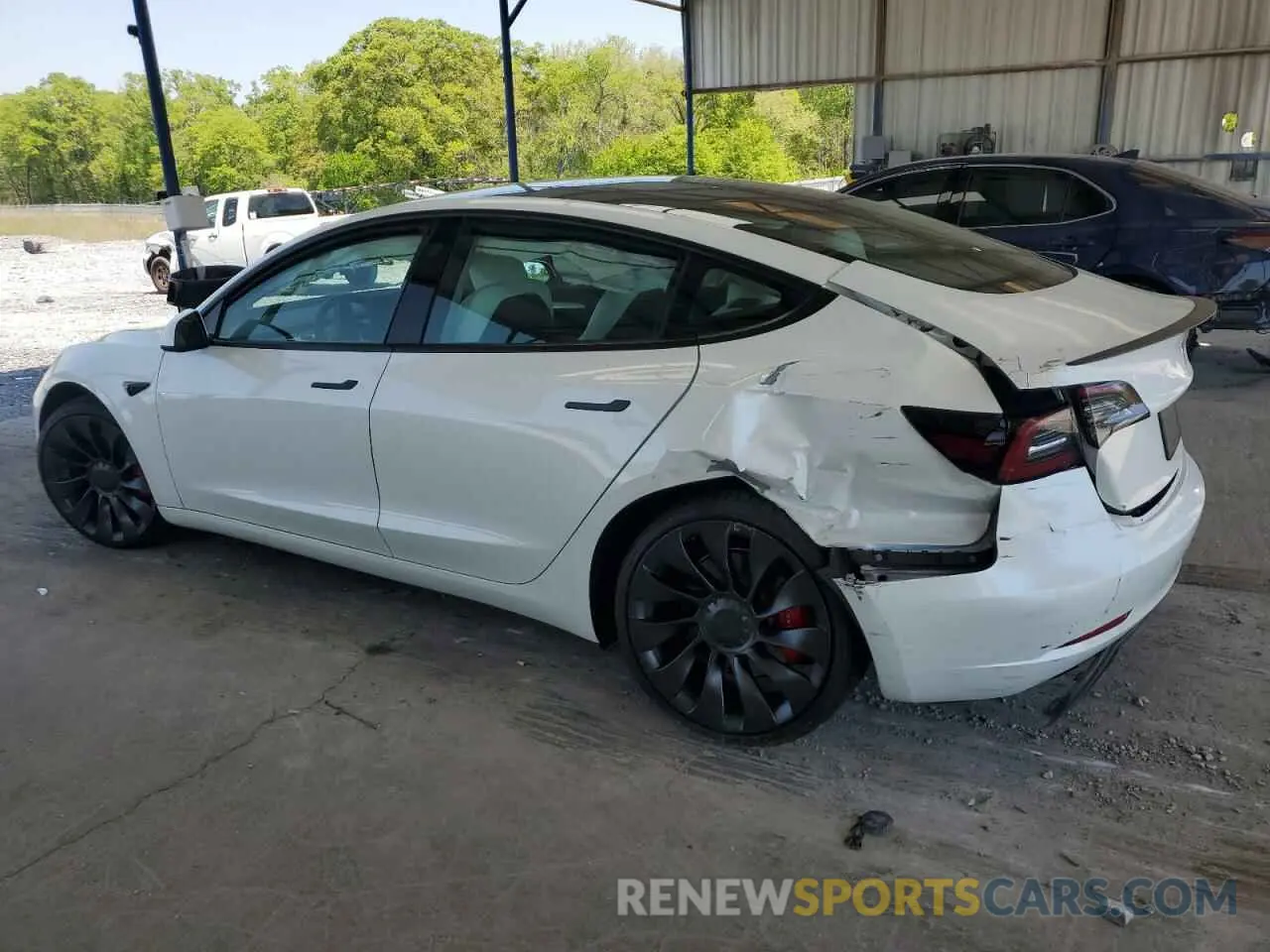 2 fotografías del automóvil dañado 5YJ3E1EC7PF600078 TESLA MODEL 3 2023