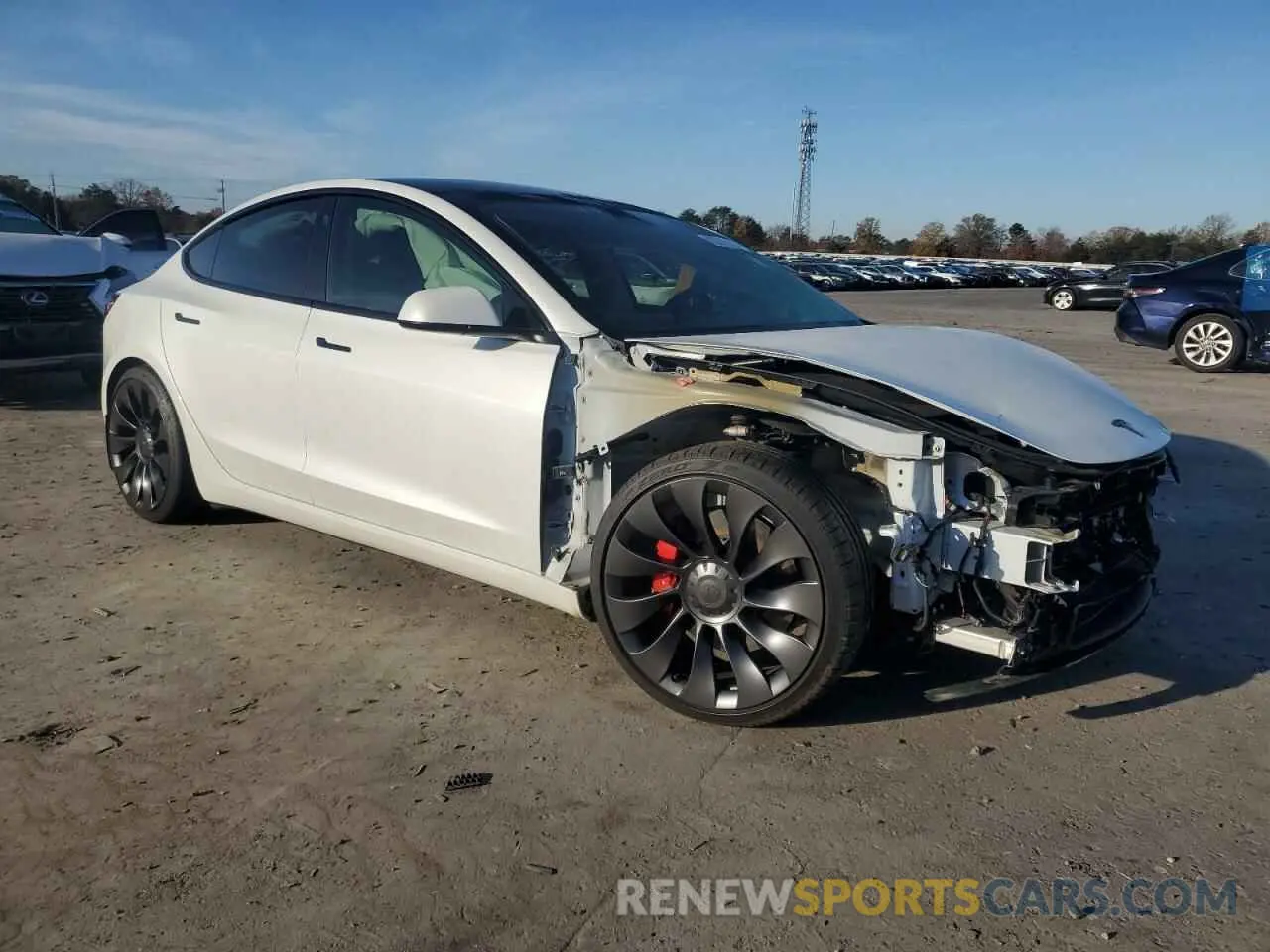 4 fotografías del automóvil dañado 5YJ3E1EC7PF601389 TESLA MODEL 3 2023