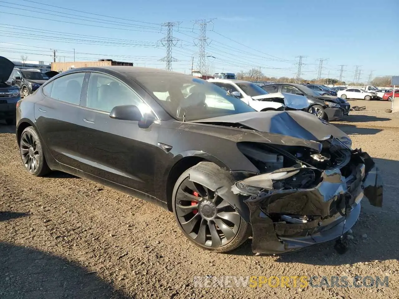 4 fotografías del automóvil dañado 5YJ3E1EC8PF409012 TESLA MODEL 3 2023