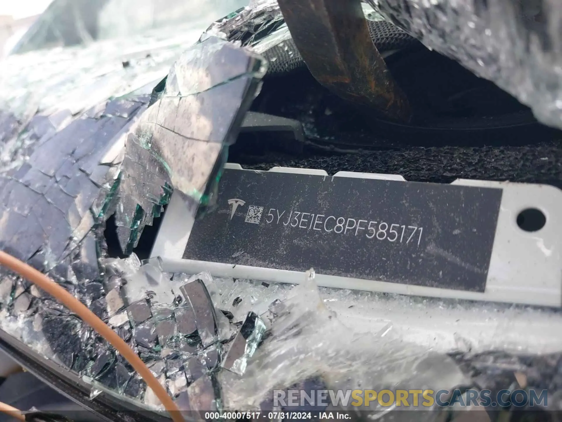 9 fotografías del automóvil dañado 5YJ3E1EC8PF585171 TESLA MODEL 3 2023